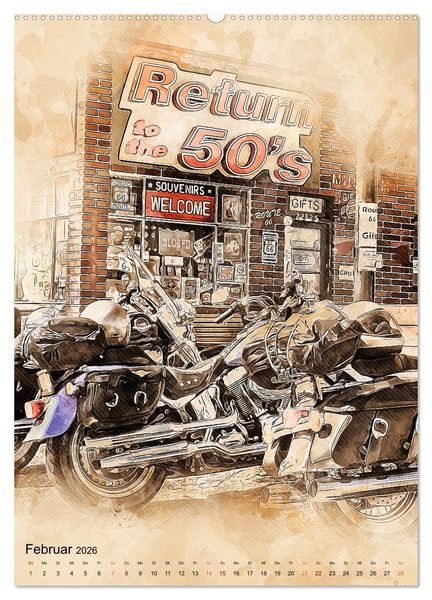 Produktbild: Route 66 - 2451 Meilen (hochwertiger Premium Wandkalender 2026 DIN A2 hoch), Kunstdruck in Hochglanz