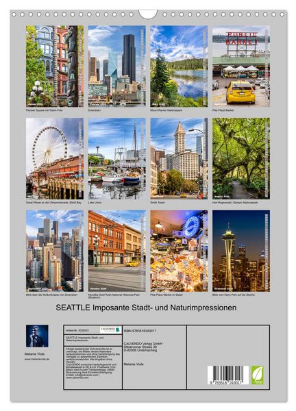 Produktbild: SEATTLE Imposante Stadt- und Naturimpressionen (Wandkalender 2026 DIN A3 hoch), CALVENDO Monatskalender