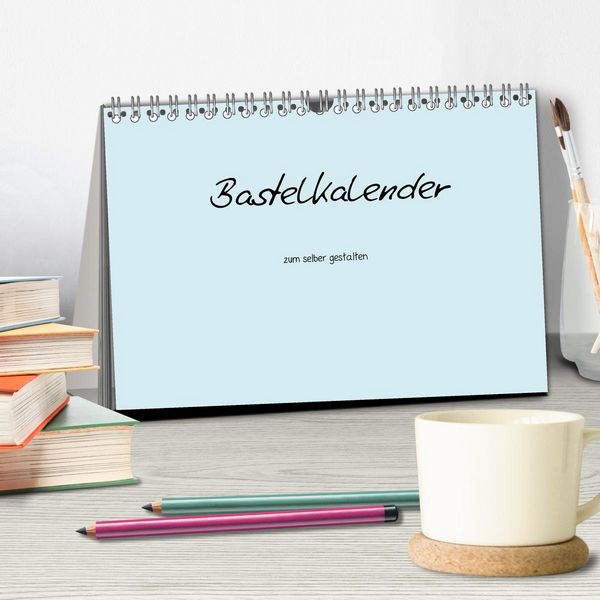 Produktbild: Bastelkalender - hell Blau (Tischkalender 2026 DIN A5 quer), CALVENDO Monatskalender