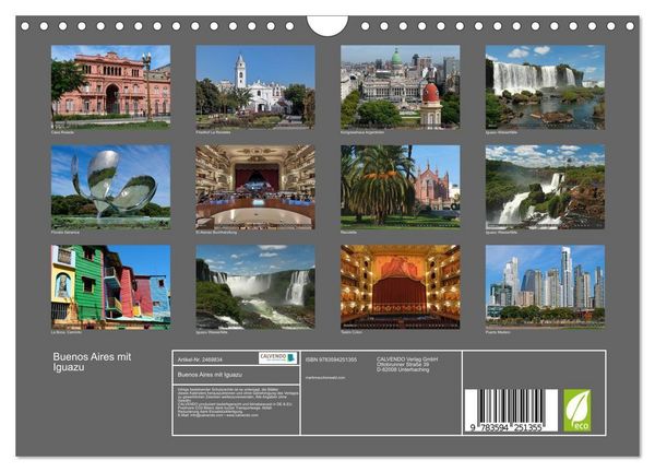 Produktbild: Buenos Aires mit Iguazu (Wandkalender 2027 DIN A4 quer), CALVENDO Monatskalender