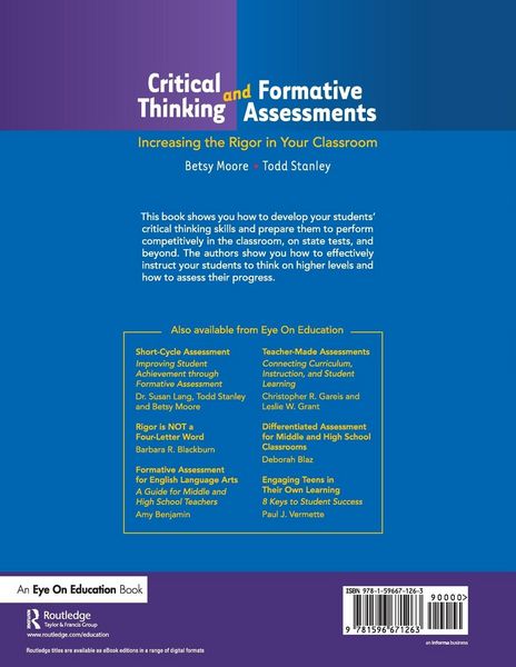 Produktbild: Critical Thinking and Formative Assessments