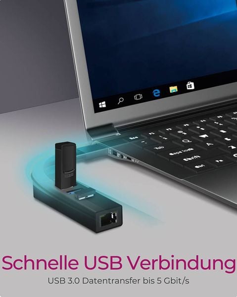 Produktbild: RAIDSONIC ICY BOX USB 3.0 HUB & LAN Adapter