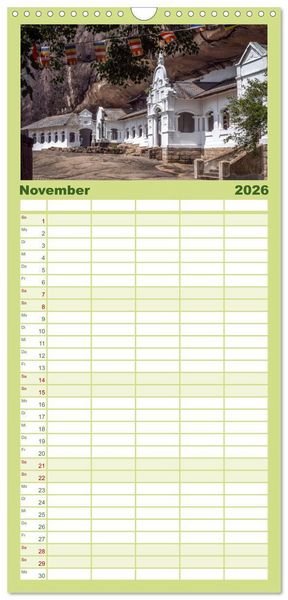 Produktbild: Familienplaner 2026 - Sri Lanka - landschaftliche Vielfalt mit 5 Spalten (Wandkalender, 21 x 45 cm) CALVENDO
