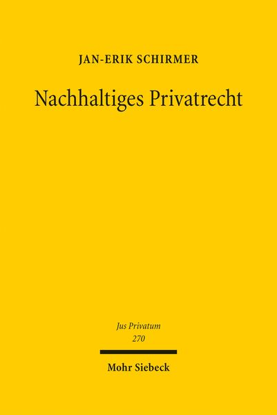 Produktbild: Schirmer, J: Nachhaltiges Privatrecht