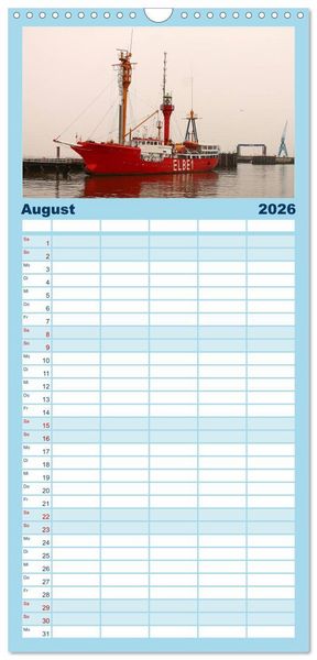 Produktbild: Familienplaner 2026 - Nordseefeeling - Cuxhaven mit 5 Spalten (Wandkalender, 21 x 45 cm) CALVENDO