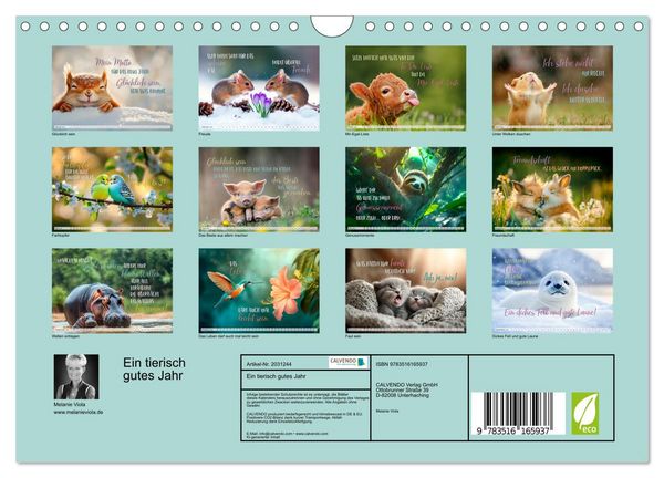 Produktbild: Ein tierisch gutes Jahr (Wandkalender 2026 DIN A4 quer), CALVENDO Monatskalender