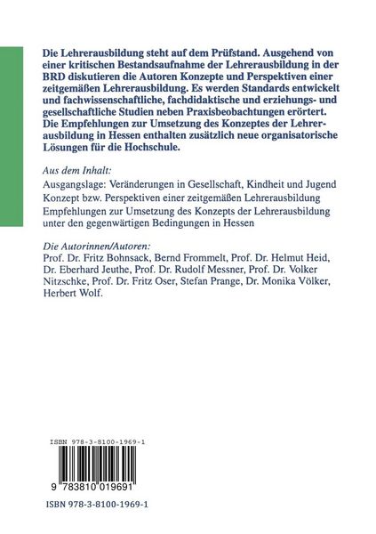 Produktbild: Neuordnung der Lehrerausbildung