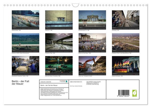 Produktbild: Berlin - der Fall der Mauer (Wandkalender 2026 DIN A3 quer), CALVENDO Monatskalender
