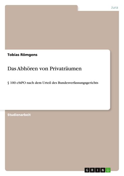 Produktbild: Das Abh&ouml;ren von Privatr&auml;umen