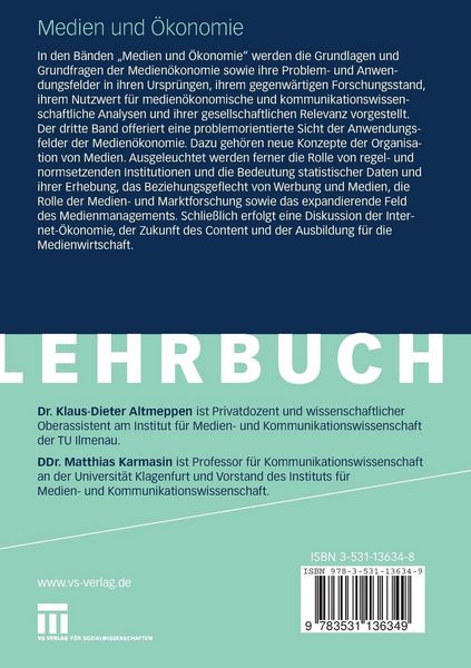 Produktbild: Medien und &Ouml;konomie