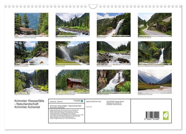 Produktbild: Krimmler Wasserf&auml;lle - Naturlandschaft Krimmler Achental (Wandkalender 2026 DIN A3 quer), CALVENDO Monatskalender