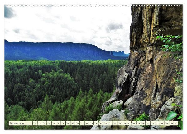 Produktbild: Wandererlebnisse in der S&auml;chsischen Schweiz (Wandkalender 2026 DIN A2 quer), CALVENDO Monatskalender