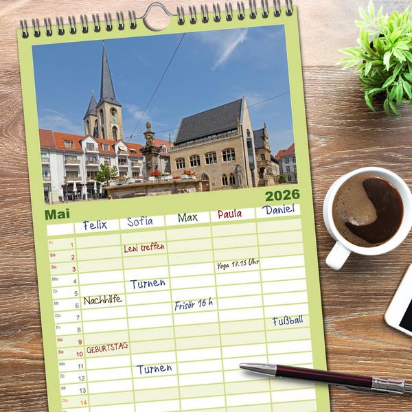 Produktbild: Familienplaner 2026 - Der Harz und sein Vorland mit 5 Spalten (Wandkalender, 21 x 45 cm) CALVENDO
