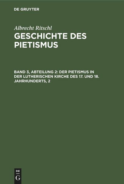 Produktbild: Der Pietismus in der lutherischen Kirche des 17. und 18. Jahrhunderts, 2