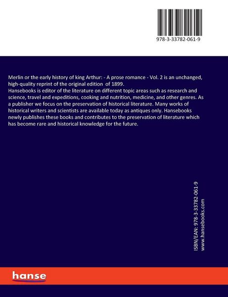 Produktbild: Merlin or the early history of king Arthur:
