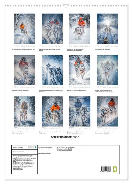 Produktbild: Schlittenhunderennen (Wandkalender 2026 DIN A2 hoch), CALVENDO Monatskalender
