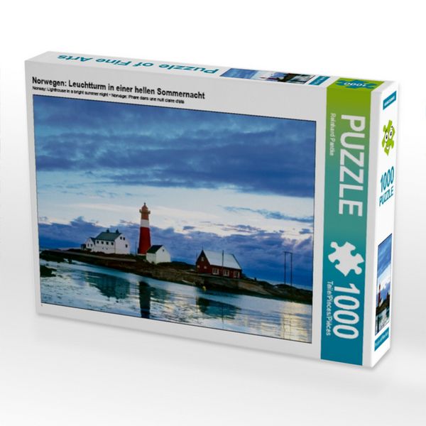 Produktbild: CALVENDO Puzzle Norwegen: Leuchtturm in einer hellen Sommernacht 1000 Teile Puzzle quer | 1000 Teile Lege-Gr&ouml;&szlig;e 64 &times; 48 cm Foto-Puzzle f&uuml;r gl&uuml;ckliche Stunden