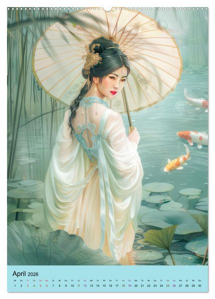 Produktbild: Grazi&ouml;se asiatische Frauen - Asienstil (Wandkalender 2026 DIN A2 hoch), CALVENDO Monatskalender