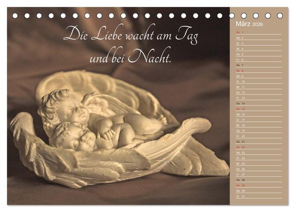 Produktbild: Engel - Die Worte der Liebe (Tischkalender 2026 DIN A5 quer), CALVENDO Monatskalender