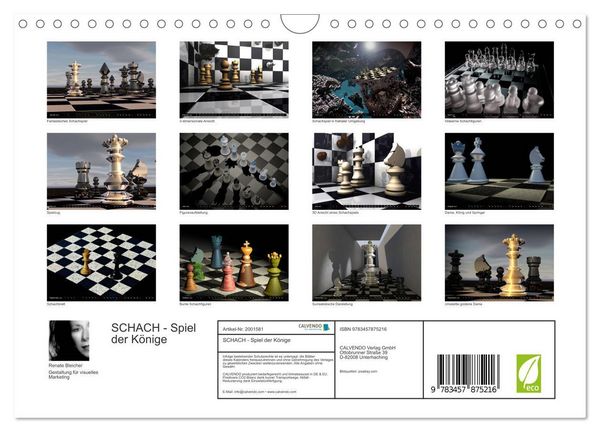 Produktbild: SCHACH - Spiel der K&ouml;nige (Wandkalender 2026 DIN A4 quer), CALVENDO Monatskalender