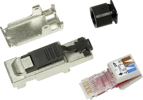 Produktbild: LogiLink MP0040 Feldkonfektionierbarer Stecker, Cat.6A, geschirmt, PrimeLine MP0040 Schwarz, Silber 1 St.