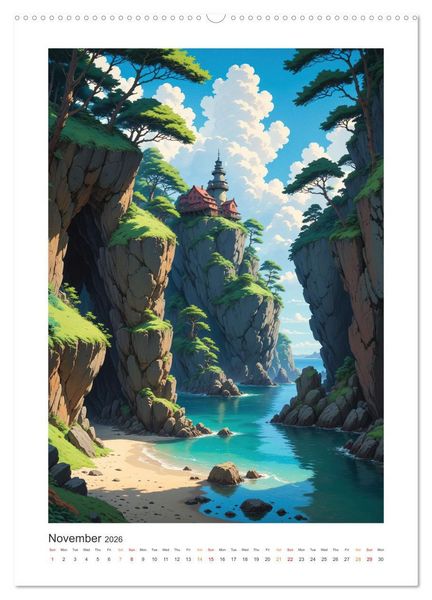 Produktbild: Fantastic Anime Worlds (Wall Calendar 2026 DIN A2 portrait), CALVENDO 12 Month Wall Calendar