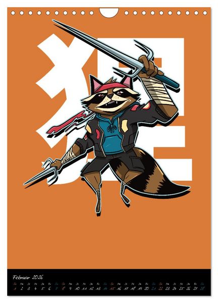 Produktbild: Gef&auml;hrliche Tier Samurai (Wandkalender 2026 DIN A4 hoch), CALVENDO Monatskalender