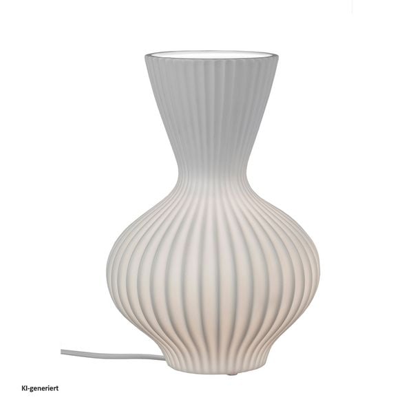 Produktbild: formano Tischlampe Keramik wei&szlig; mit Rillen 20 x 30 cm Tischlampe Keramik wei&szlig; mit Rillen 20 x 30 cm