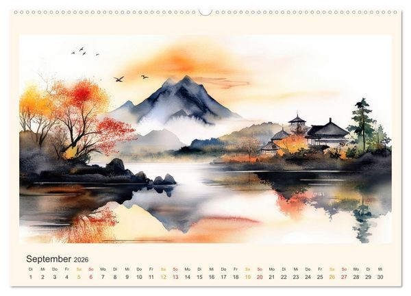 Produktbild: Japan - die Farben der Tradition (Wandkalender 2026 DIN A2 quer), CALVENDO Monatskalender