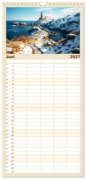 Produktbild: Familienplaner 2027 - Faszinierender Norden mit 5 Spalten (Wandkalender, 21 x 45 cm) CALVENDO