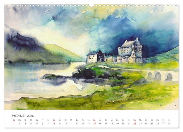 Produktbild: Faszination Aquarell - Eckard Funck (hochwertiger Premium Wandkalender 2026 DIN A2 quer), Kunstdruck in Hochglanz