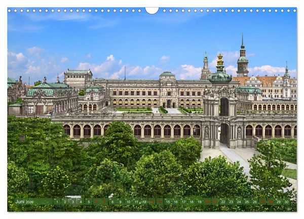 Produktbild: Historisches Dresden um 1900 - Fotos restauriert und koloriert (Wandkalender 2026 DIN A3 quer), CALVENDO Monatskalender