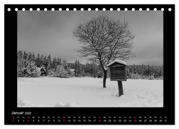 Produktbild: Harz-Bilder in monochrome (Tischkalender 2026 DIN A5 quer), CALVENDO Monatskalender