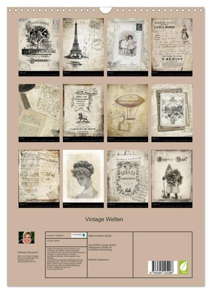 Produktbild: Vintage Welten (Wandkalender 2027 DIN A3 hoch), CALVENDO Monatskalender