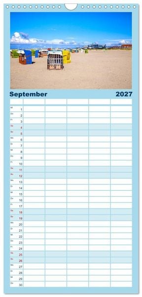 Produktbild: Familienplaner 2027 - Norden-Norddeich. Maritime Orte mit Flair mit 5 Spalten (Wandkalender, 21 x 45 cm) CALVENDO