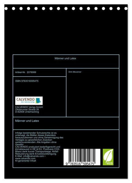 Produktbild: M&auml;nner und Latex (Tischkalender 2026 DIN A5 hoch), CALVENDO Monatskalender