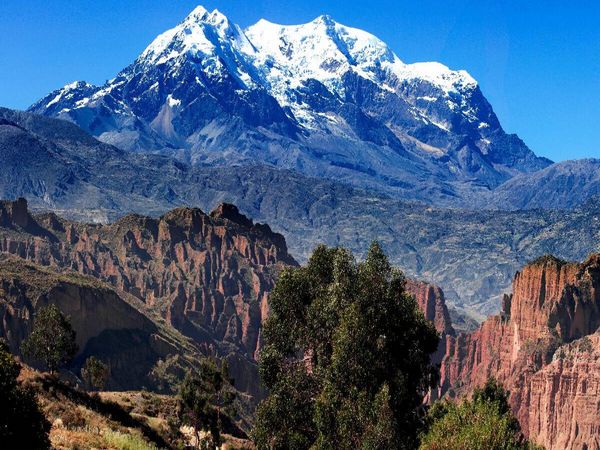 Produktbild: CALVENDO Puzzle Illimani-Massiv mit Pico Sur, 6.462 m &uuml;. M., Bolivien | 1000 Teile Lege-Gr&ouml;&szlig;e 64x48cm Foto-Puzzle f&uuml;r gl&uuml;ckliche Stunden