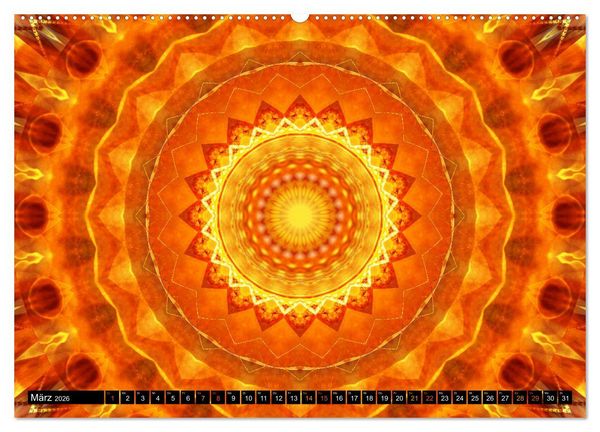 Produktbild: Energie - Mandalas in orange (Wandkalender 2026 DIN A2 quer), CALVENDO Monatskalender