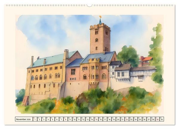 Produktbild: Deutsche Schl&ouml;sser und Burgen (hochwertiger Premium Wandkalender 2026 DIN A2 quer), Kunstdruck in Hochglanz