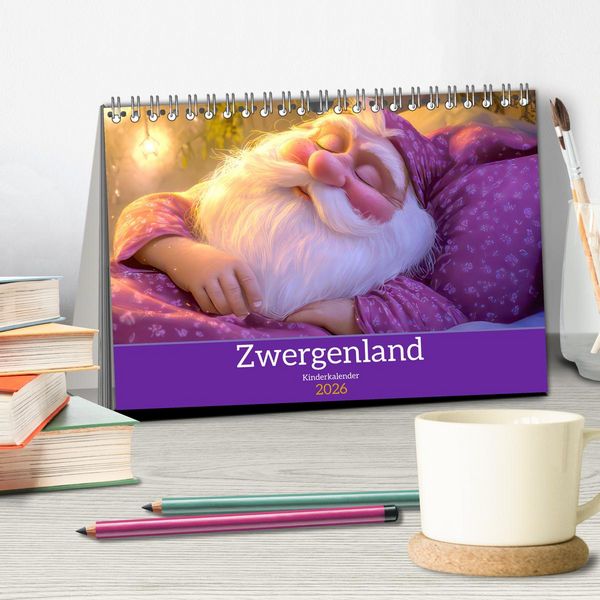Produktbild: Zwergenland - Kinderkalender (Tischkalender 2026 DIN A5 quer), CALVENDO Monatskalender