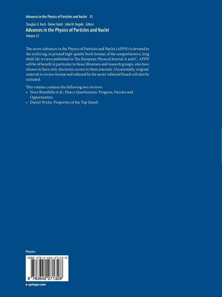 Produktbild: Advances in the Physics of Particles and Nuclei - Volume 31