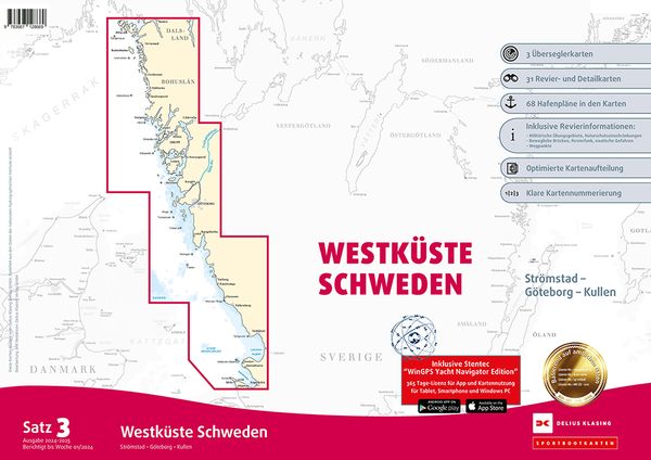 Sportbootkarten Satz 3: Westküste Schweden (Ausgabe 2024/2025)