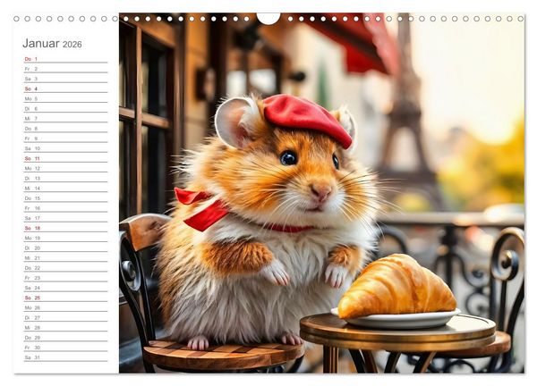 Produktbild: Nagertrip - Ein kleiner Hamster entdeckt die gro&szlig;e Welt (Wandkalender 2026 DIN A3 quer), CALVENDO Monatskalender