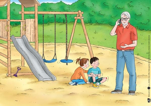 Produktbild: Notfall, Erste Hilfe, Rettungsdienst. Von den Aufgaben der Ersthelfer und was Kinder tun können. Kamishibai Bildkartenset