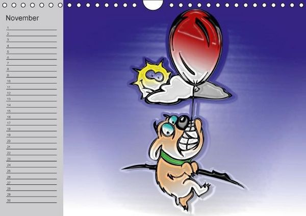 Produktbild: Hunde-Geburtstagskalender / Witziger Cartoon-Kalender (Wandkalender immerw&auml;hrend DIN A4 quer)