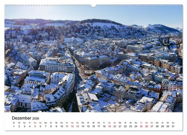 Produktbild: Luftbildkalender St. Gallen 2026 (hochwertiger Premium Wandkalender 2026 DIN A2 quer), Kunstdruck in Hochglanz