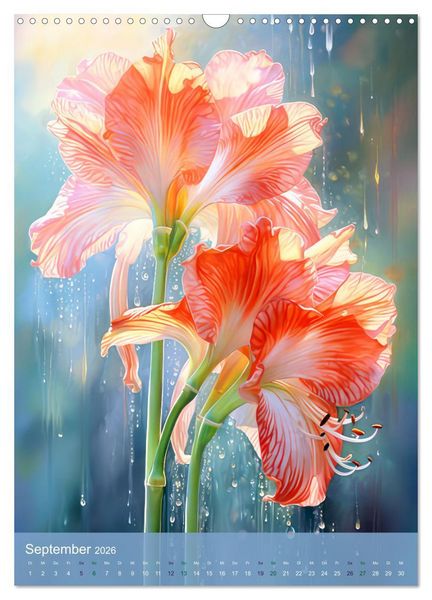 Produktbild: Blumen im Malstil (Wandkalender 2026 DIN A3 hoch), CALVENDO Monatskalender