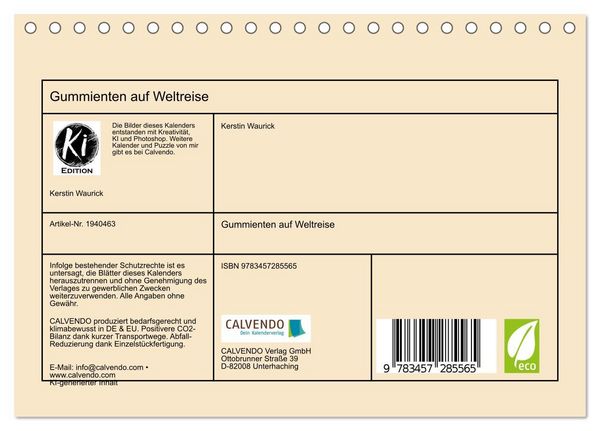 Produktbild: Gummienten auf Weltreise (Tischkalender 2026 DIN A5 quer), CALVENDO Monatskalender