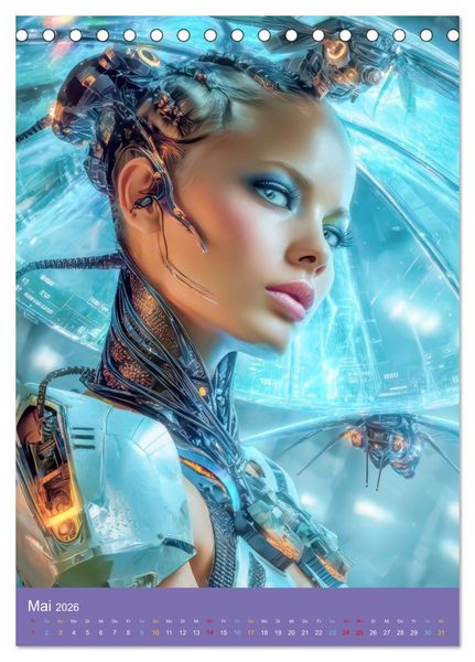 Produktbild: Fantasievoller Science-Fiction - Fantastische Welten (Tischkalender 2026 DIN A5 hoch), CALVENDO Monatskalender