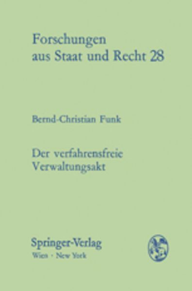 Produktbild: Der verfahrensfreie Verwaltungsakt